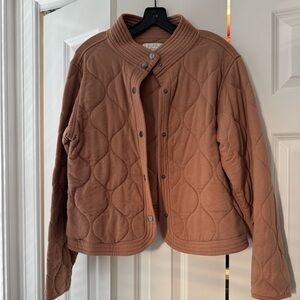 Z Supply Brown Quilted Bomber Jacket